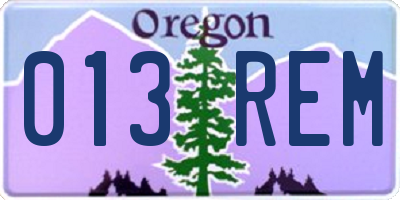 OR license plate 013REM