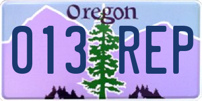 OR license plate 013REP
