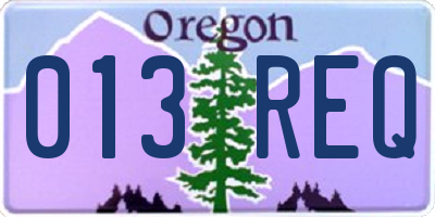 OR license plate 013REQ