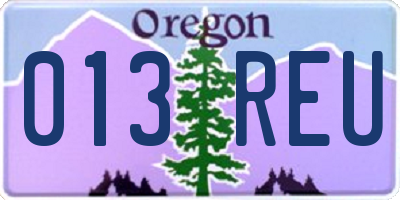 OR license plate 013REU