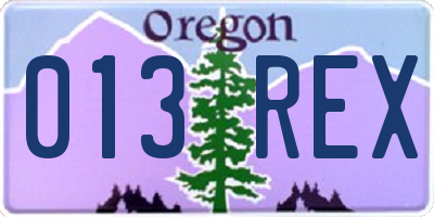 OR license plate 013REX