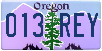 OR license plate 013REY