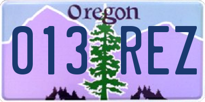 OR license plate 013REZ