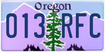 OR license plate 013RFC