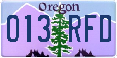 OR license plate 013RFD