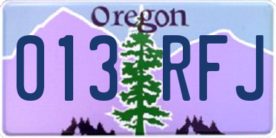 OR license plate 013RFJ