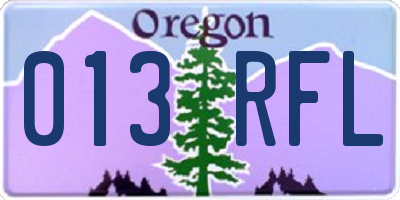 OR license plate 013RFL