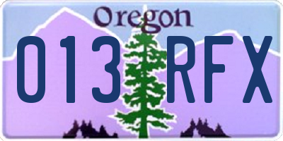 OR license plate 013RFX