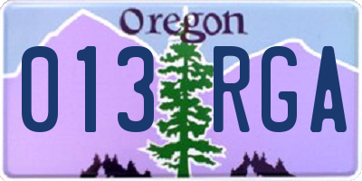 OR license plate 013RGA