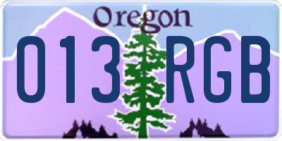OR license plate 013RGB
