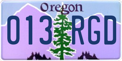 OR license plate 013RGD