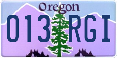 OR license plate 013RGI