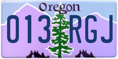 OR license plate 013RGJ
