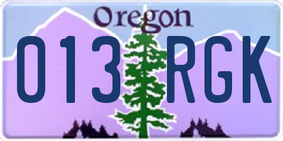OR license plate 013RGK