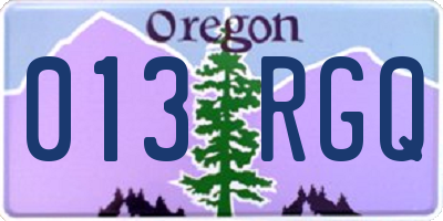 OR license plate 013RGQ