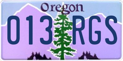 OR license plate 013RGS