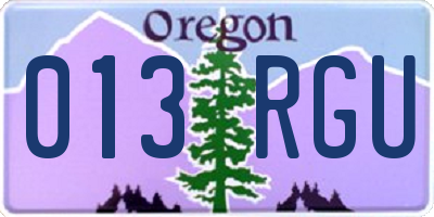 OR license plate 013RGU