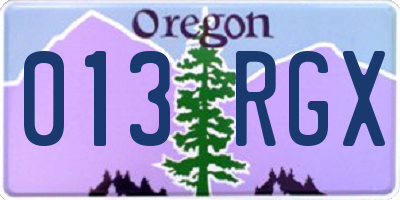 OR license plate 013RGX