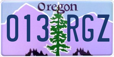 OR license plate 013RGZ