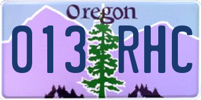 OR license plate 013RHC