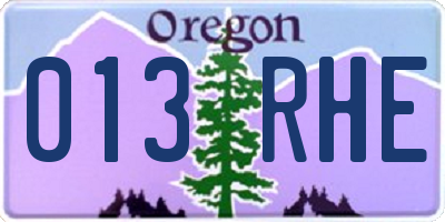 OR license plate 013RHE