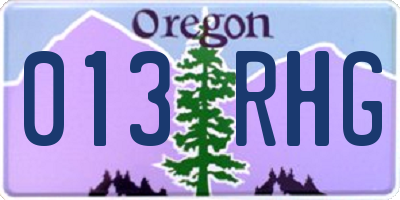 OR license plate 013RHG
