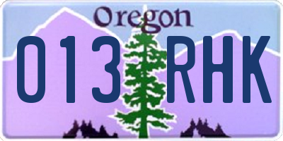 OR license plate 013RHK