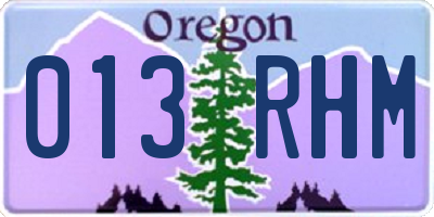 OR license plate 013RHM
