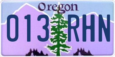 OR license plate 013RHN