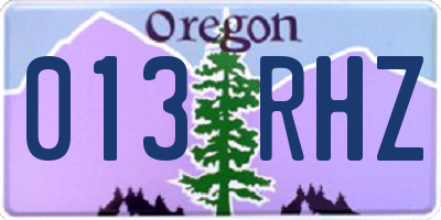 OR license plate 013RHZ