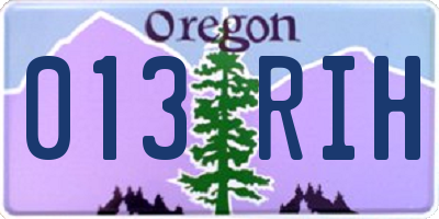 OR license plate 013RIH