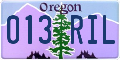 OR license plate 013RIL