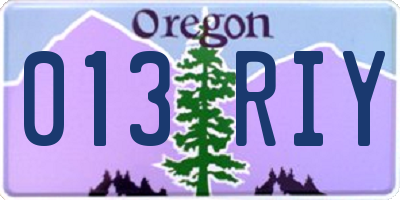 OR license plate 013RIY