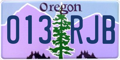 OR license plate 013RJB
