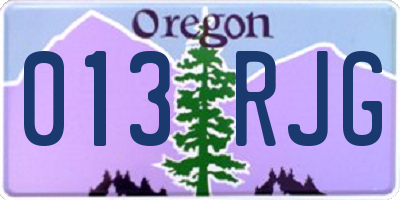 OR license plate 013RJG