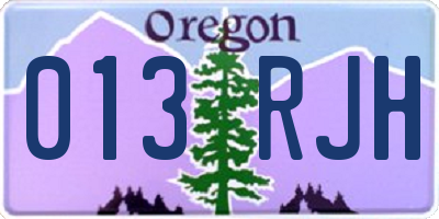 OR license plate 013RJH