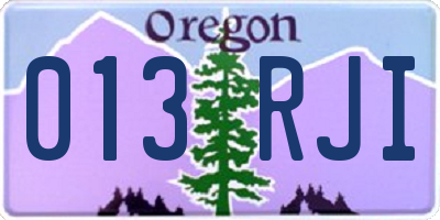 OR license plate 013RJI
