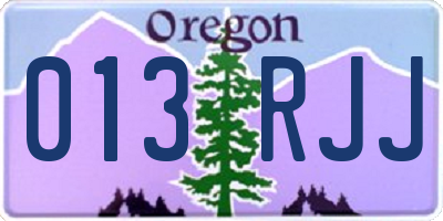OR license plate 013RJJ