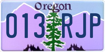 OR license plate 013RJP