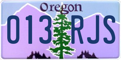 OR license plate 013RJS