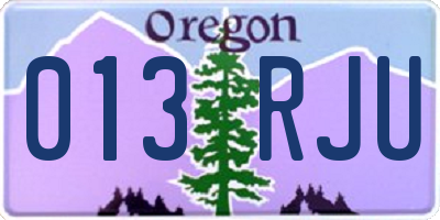 OR license plate 013RJU