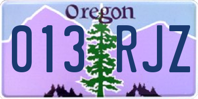 OR license plate 013RJZ