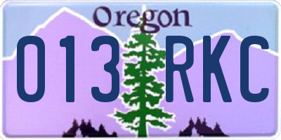 OR license plate 013RKC
