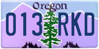 OR license plate 013RKD