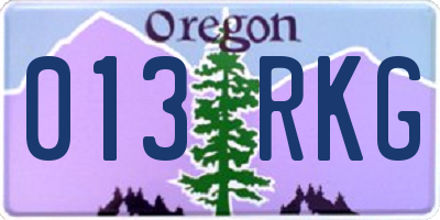 OR license plate 013RKG
