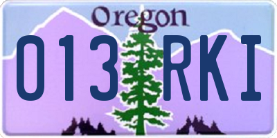 OR license plate 013RKI