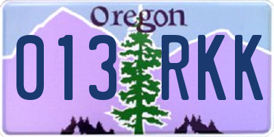 OR license plate 013RKK