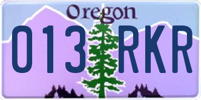OR license plate 013RKR