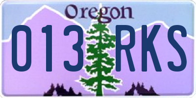 OR license plate 013RKS