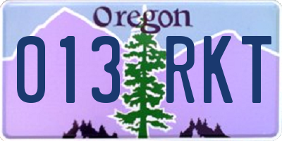 OR license plate 013RKT